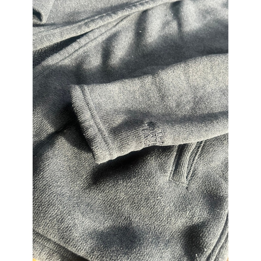 The North Face Crescent Hooded Sweater Fleece Jacket Black Small Toggle Wrap - Picture 2 of 5